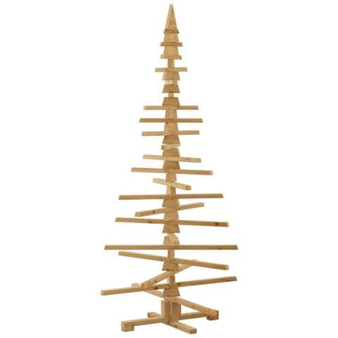 Albero di Natale in legno Marrone 180 cm Legno di pino massello - Foto 1