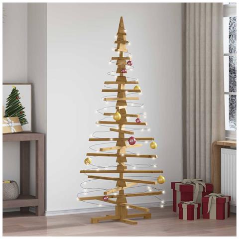 Albero di Natale in legno Marrone 180 cm Legno di pino massello - Foto 2