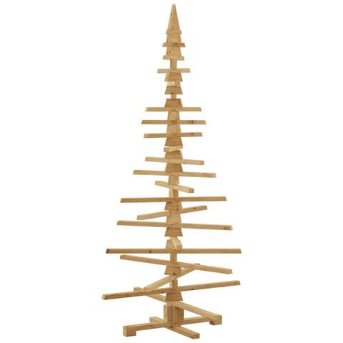 Albero di Natale in legno Marrone 180 cm Legno di pino massello - Foto 9