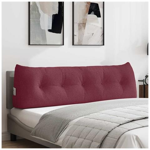 Cuscino per Schiena Rosso Vino 160 x 24 x 50 cm Tessuto - Foto 2