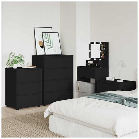 Armadio Nero 60 x 48 x 81 cm Legno multistrato - Foto 2