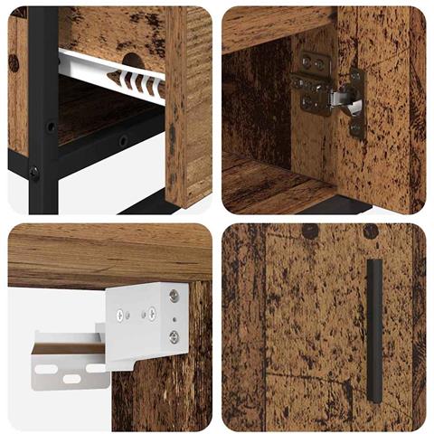 Set di mobili per il bagno con cassetto 3 pcs Legno vecchio - Foto 9