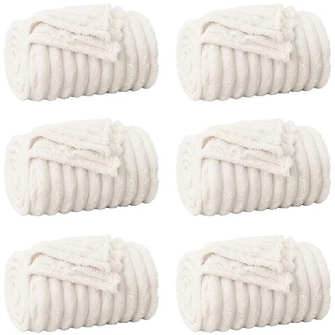 Coperte da Pile 6 pcs Crema 240 x 220 cm Panno - Foto 1