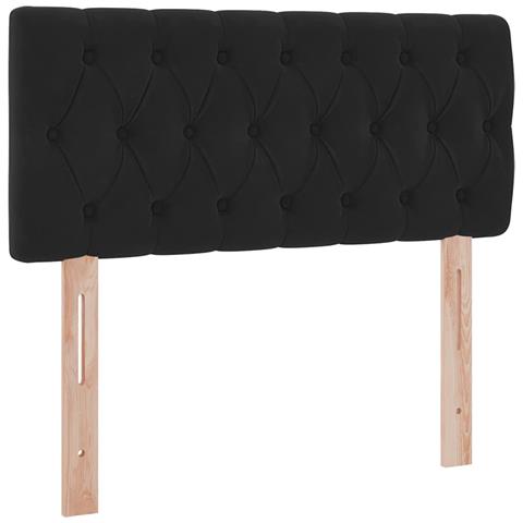 Letto con Contenitore con materasso Nero 100 x 200 cm Velluto - Foto 9