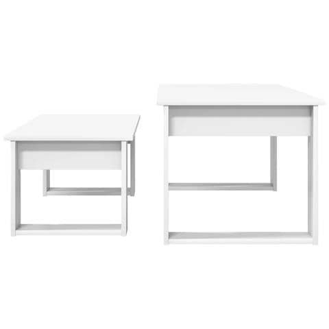 Set di Tavolini da Caffè 2 pcs Bianco Legno multistrato - Foto 9