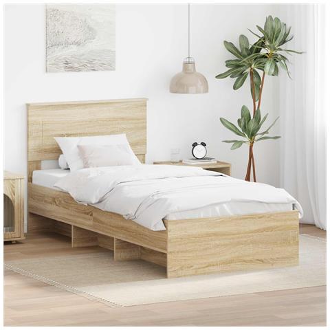 Struttura del letto Rovere Sonoma 80 x 200 cm Legno multistrato - Foto 2