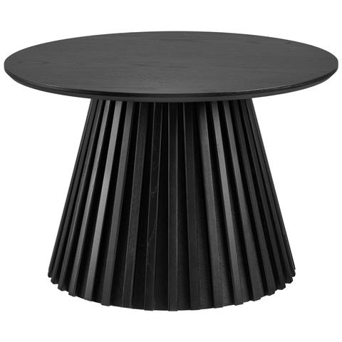 Osaka - Tavolino Da Salotto In Impiallacciatura Di Rovere E Mdf Nero Ø70x45 Cm - Foto 2