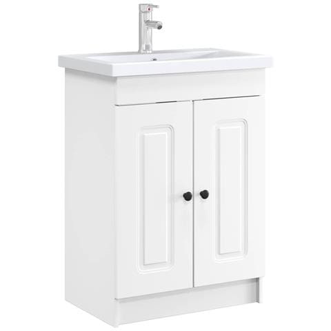 Mobiletto da bagno sotto il lavello Bianco 56 x 37,5 x 81 cm - Foto 2