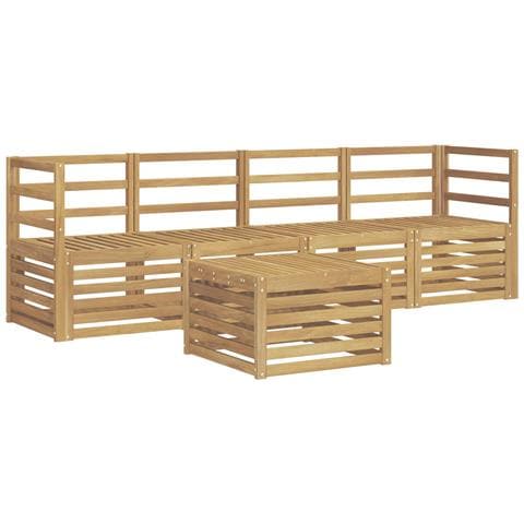 Set di divani da esterno 5 pcs Bianco Legno di Acacia Massello - Foto 1