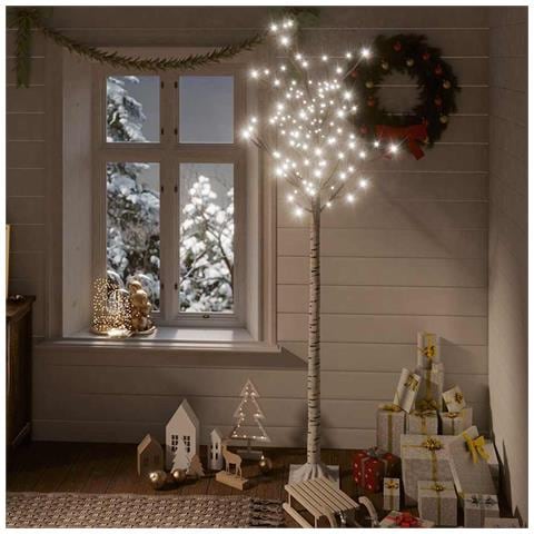 Albero Natale 200 LED 1,8m Salice Bianco Freddo Interno Esterno - Foto 2