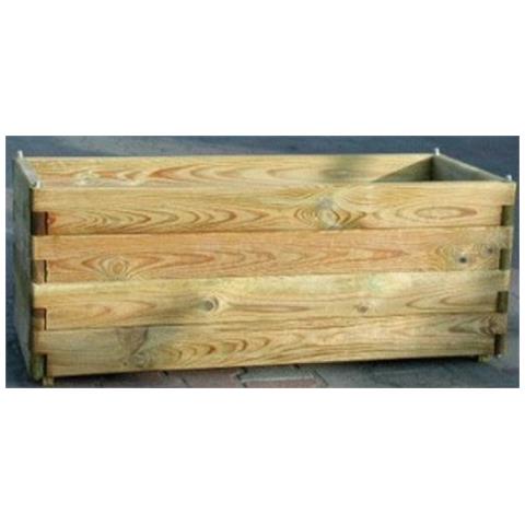 Fioriera Legno Impregnato Con Perno Cm 90x40x40 Giardinaggio Arredo Giardino - Foto 1