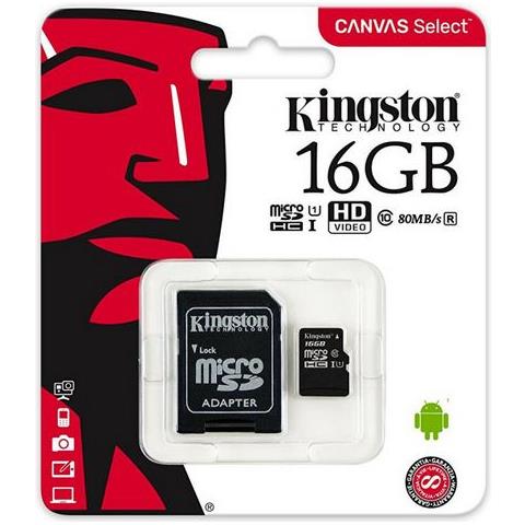 MicroSD da 16 GB Velocità UHS-I di Classe 10 fino a 80MB / s in lettura + Adattore SD - Foto 2