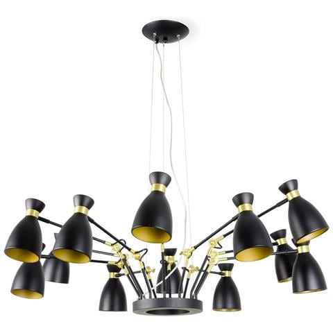 Sospensione Retro 12 Luci 20048 Nero E Oro - Foto 15