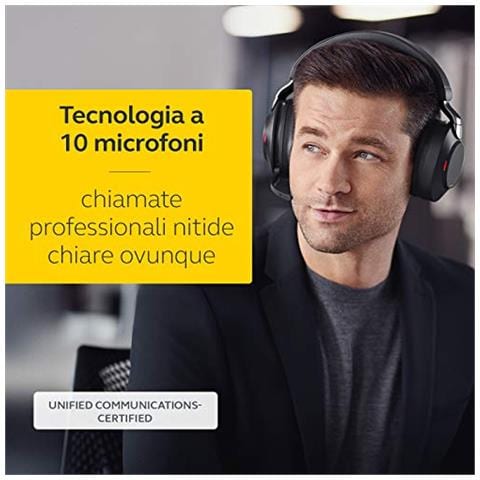 Evolve2 85 Pc Cuffie Wireless Professionali Cuffie Da Ufficio Certificate Uc con Batteria a Lunga Durata Adattatore Bluetooth Usb-A Nero - Foto 2