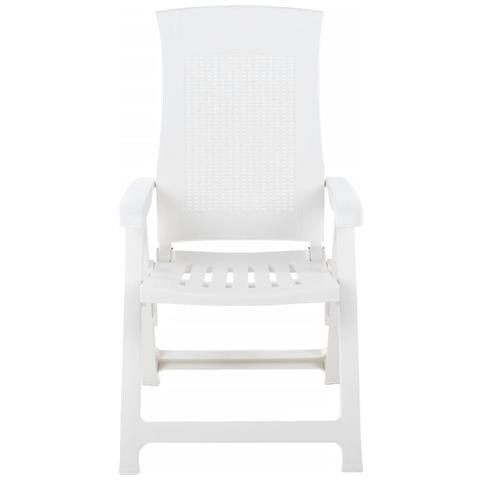 Sedie Reclinabili Da Giardino 2 Pz In Plastica Bianca - Foto 2