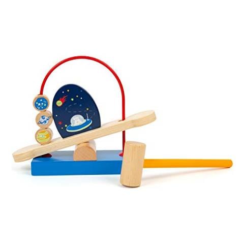 Small Foot Company 4718 – Gioco Dell'otto In Bambù Con 3 Biglie, Giocattolo Educativo Per Coordinazione Occhio-mano
