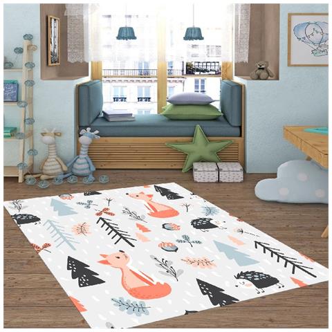 Tappeto Stampato Beautiful Leaves 2 - Astratto - Arredo - Antiscivolo - Da Soggiorno, Salotto, Camera - Multicolore In Poliestere, Cotone, 120 X 180 Cm - Foto 3