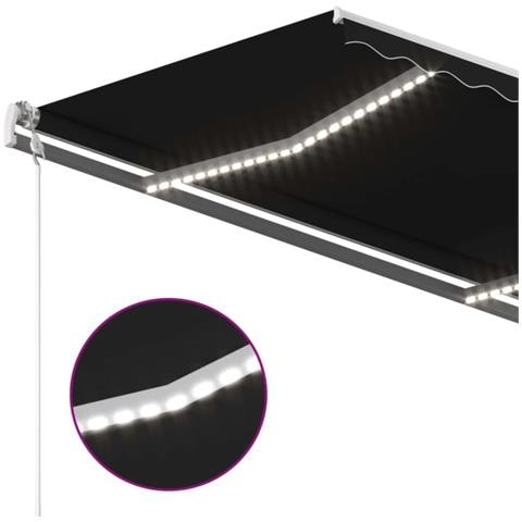 Tenda Automatica con Sensore Vento e LED 450x350 cm Antracite - Foto 2
