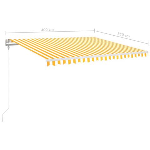 Tenda Automatica con Sensore Vento LED 400x350cm Gialla Bianca - Foto 2
