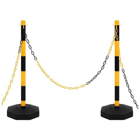 Set Di Pali Stradali Con Catena In Plastica Di 10 M - Foto 1