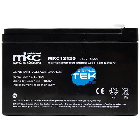 Batteria Ricaricabile Al Piombo 12v 12ah Faston 6.3mm Per Ups 151x96x99mm - Foto 2