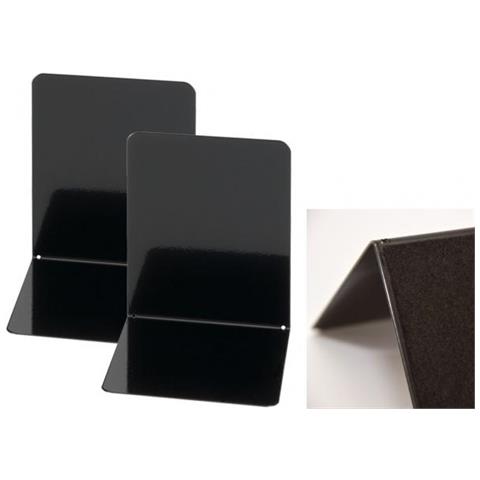 Reggilibri in Acciaio Nero con Protezione Superfici - Foto 2