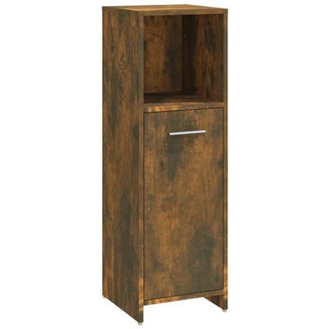 Armadietto Bagno Rovere Fumo 30x30x95 Cm In Legno Multistrato - Foto 1