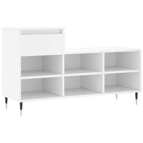 Scarpiera Bianca 102x36x60 Cm In Legno Multistrato - Foto 1