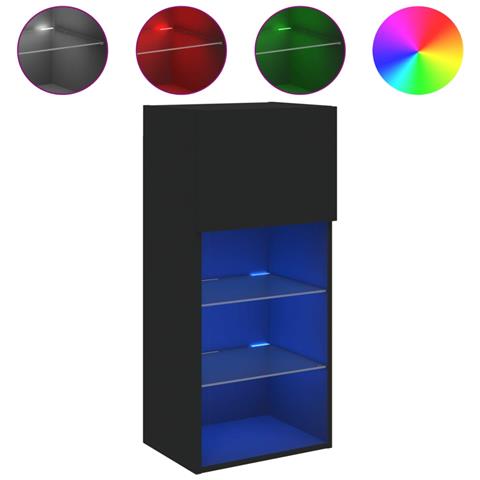 Mobile Tv Con Luci Led Nero 40,5x30x90 Cm - Foto 2