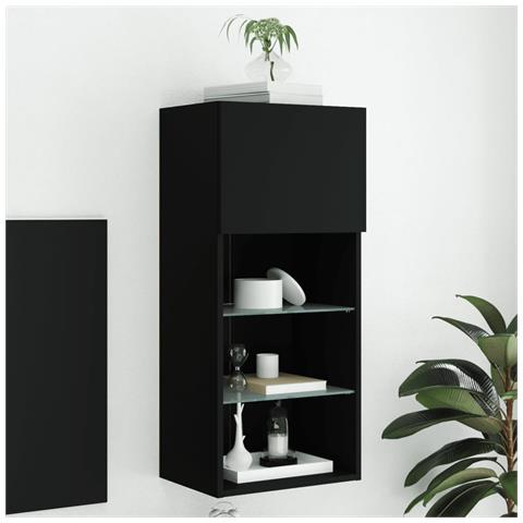 Mobile Tv Con Luci Led Nero 40,5x30x90 Cm - Foto 1