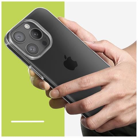 Cover Per Iphone 15 Pro Silicone Sottile 0,25 Mm Flessibile, Trasparente - Foto 5