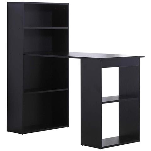 Scrivania Con Libreria Tavolo Porta Pc Computer In Melanina Casa Ufficio Nero - Foto 2