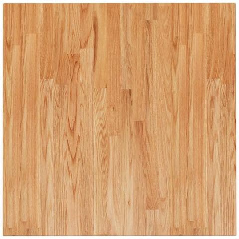 Piano Tavolo Quadrato Marrone Chiaro 70x70x4cm Rovere Trattato - Foto 2
