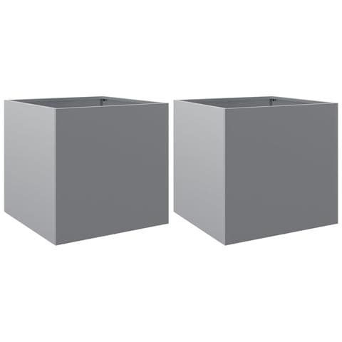 Fioriere 2pz Argento 49x47x46 Cm In Acciaio Zincato - Foto 1