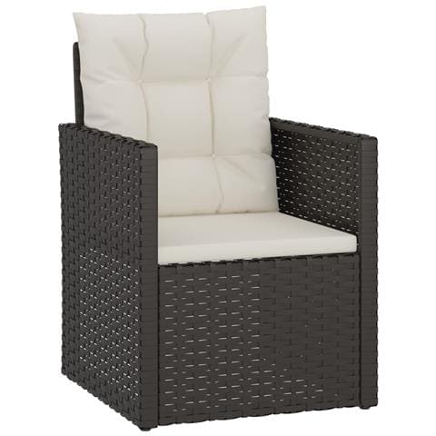 Poltrona Da Giardino Con Cuscini Nera In Polyrattan - Foto 2