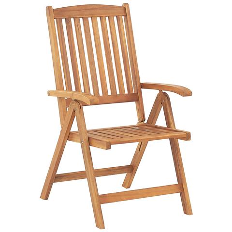 Set Di 2 Sedie Da Giardino In Legno Di Acacia Con Cuscini Bianco Sporco Java - Foto 8