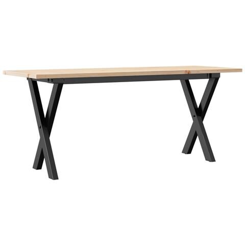 Tavolino Salotto Telaio A X 110x40x45cm Massello Pino E Ghisa - Foto 2