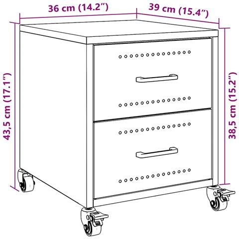 Comodini 2 pz Antracite 36x39x43,5 cm in Acciaio - Foto 2