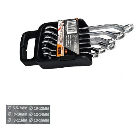 Set 6 Pz Utensili Chiavi Inglesi Doppio Anello 5.5 7 8 9 10 11 12 13 14 15 Mm - Foto 1