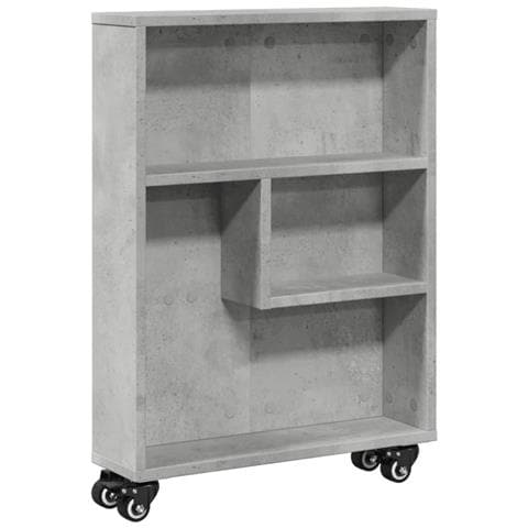 Carrello Stretto Grigio Cemento 48x13x68 Cm In Truciolato - Foto 2
