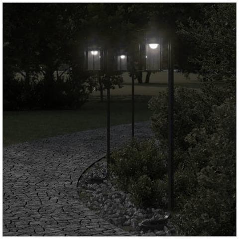 Lampada Da Terra Per Esterni Argento 100 Cm In Acciaio Inox - Foto 1
