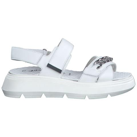 White Elegant Open Sandals Sandali Pelle Scarpe Donna Bianco Eu 37, 1-28229-20 100 - Foto 1
