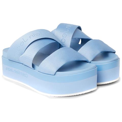 Flatform Sandal Webbing Sandali Sintetico Scarpe Donna Blu Eu 40, Yw0yw01361 0g0 - Foto 1