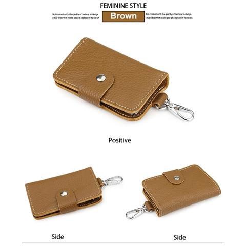 Portafoglio Portachiavi In Pelle Da Uomo - Organizer Per Chiavi Sottile E Compatto Brown - Foto 2