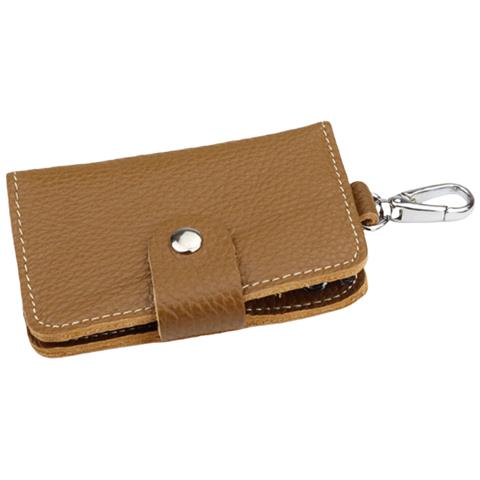 Portafoglio Portachiavi In Pelle Da Uomo - Organizer Per Chiavi Sottile E Compatto Brown - Foto 1
