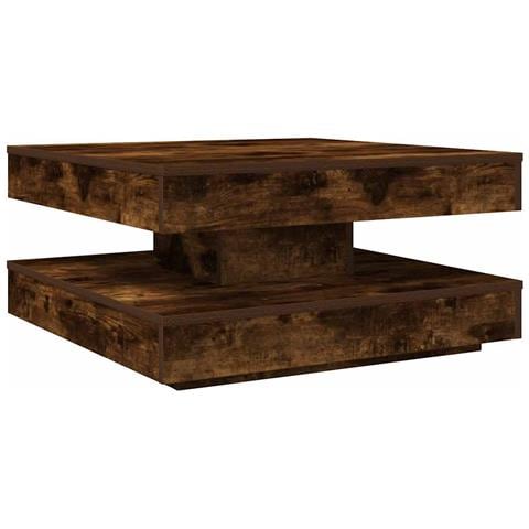 Tavolino Da Caffè Girevole A 360 Gradi Rovere 70x70x34,5 Cm - Foto 2
