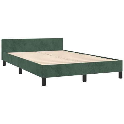 Giroletto Senza Materasso Verde Scuro 120x190 Cm Velluto - Foto 3