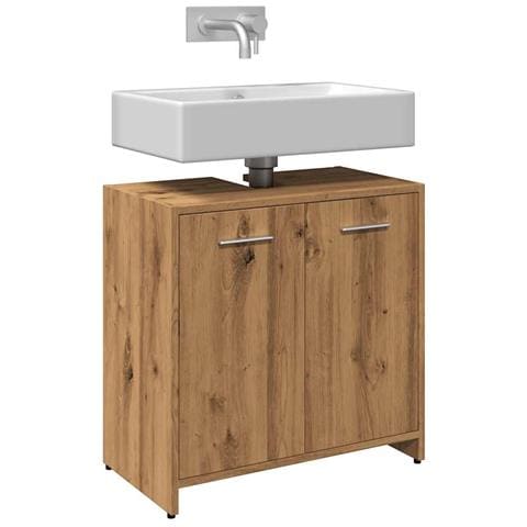 Mobile Lavabo Bagno Rovere Artigianale Legno Multistrato - Foto 1
