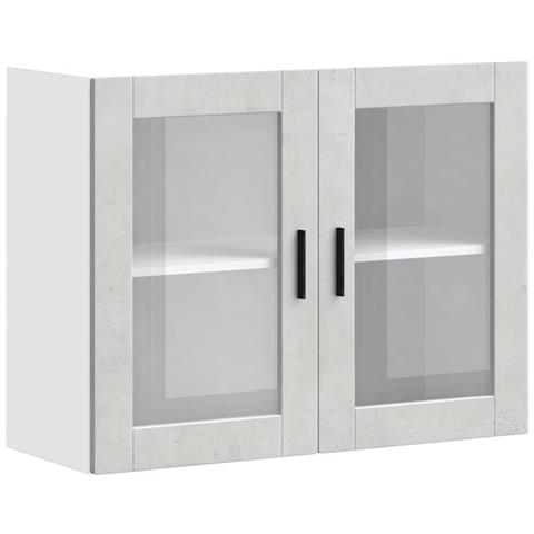 Pensile Da Cucina Con Porta In Vetro Porto Grigio Cemento - Foto 2