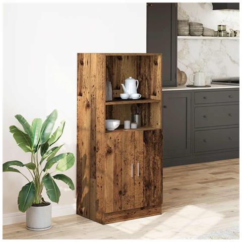 Armadietto Cucina Legno Antico 57x41,5x131,5 Cm In Truciolato - Foto 3